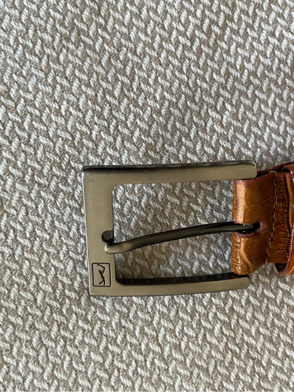 Men's Brown Leather Crocodile Golfer Belt Size 44 - Picture 5 of 5